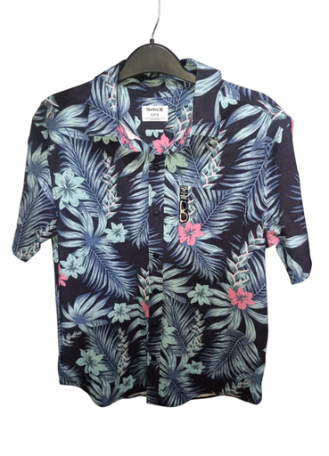 CAMISA PLAYERA CASUAL COLOR FLOREADO MAECA HURLEY TALLA "S"